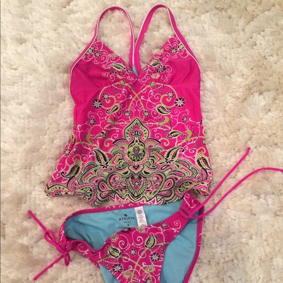 Athleta Other - Athleta Tankini & Bottom pink paisley tribal print